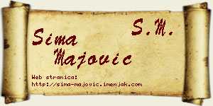 Sima Majović vizit kartica